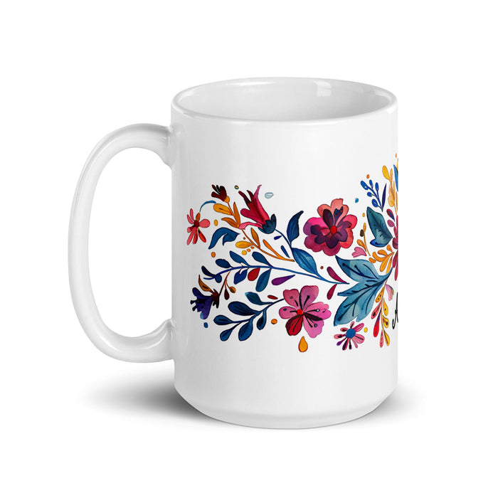 Asher Exclusive Name Art Piece Home Office Work Coffee Mug Mexican Spanish Pride Gift Cup One - Of - A - Kind Calligraphy White Glossy Mug | A26 - Mexicada