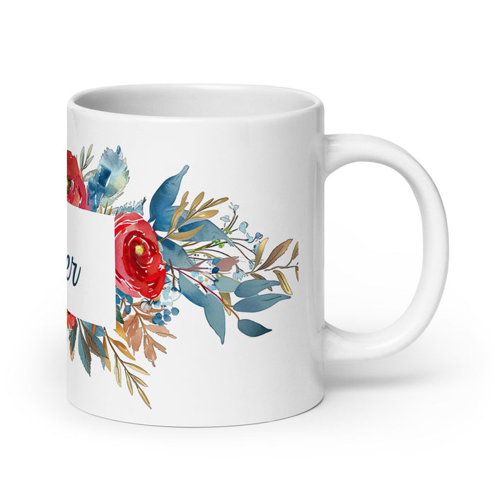 Asher Exclusive Name Art Piece Home Office Work Coffee Mug Mexican Spanish Pride Gift Cup One - Of - A - Kind Calligraphy White Glossy Mug | A27 - Mexicada