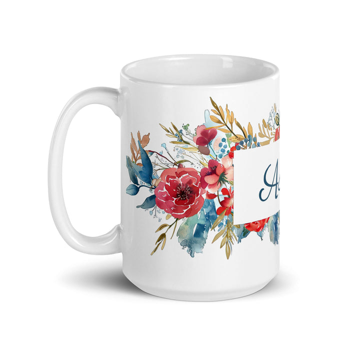 Asher Exclusive Name Art Piece Home Office Work Coffee Mug Mexican Spanish Pride Gift Cup One - Of - A - Kind Calligraphy White Glossy Mug | A27 - Mexicada