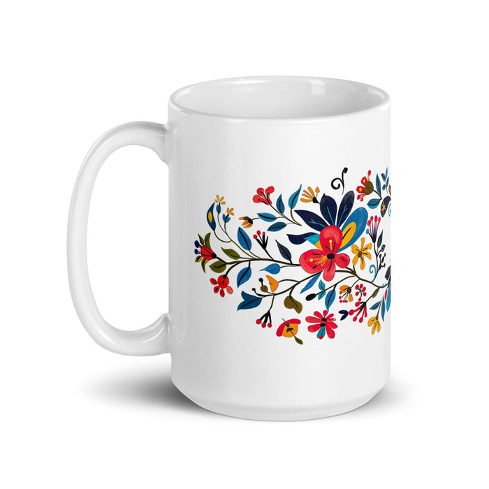 Asher Exclusive Name Art Piece Home Office Work Coffee Mug Mexican Spanish Pride Gift Cup One - Of - A - Kind Calligraphy White Glossy Mug | A7 - Mexicada