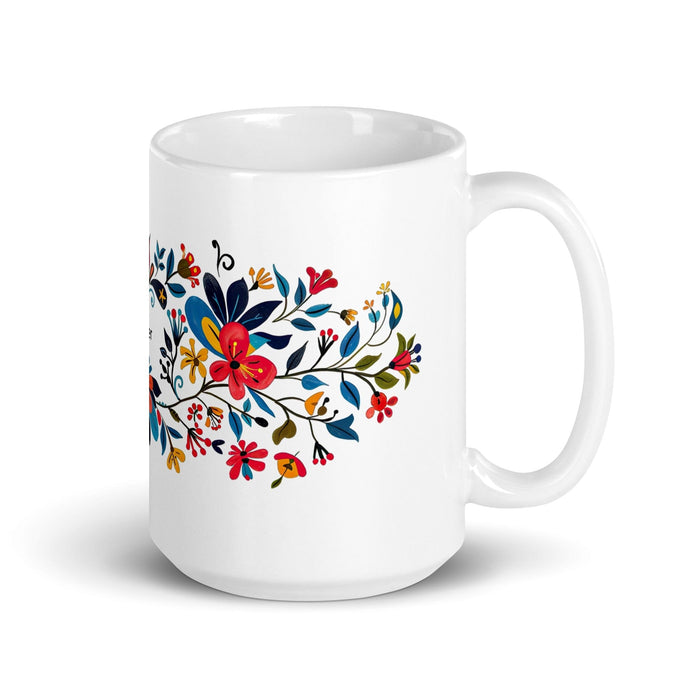 Asher Exclusive Name Art Piece Home Office Work Coffee Mug Mexican Spanish Pride Gift Cup One-Of-A-Kind Calligraphy White Glossy Mug | A7 Mexicada 15 oz