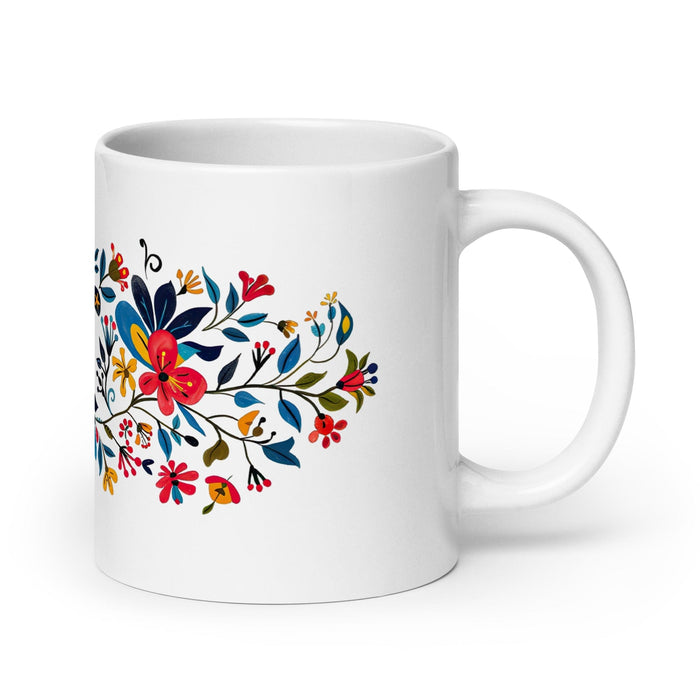 Asher Exclusive Name Art Piece Home Office Work Coffee Mug Mexican Spanish Pride Gift Cup One-Of-A-Kind Calligraphy White Glossy Mug | A7 Mexicada 20 oz