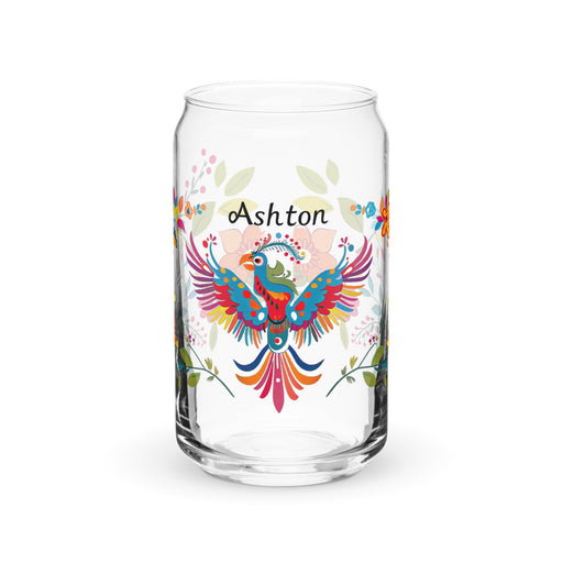 Ashton Exclusive Name Art Piece Can - Shaped Glass Home Office Work Mexican Spanish Pride Gift Cup One - Of - A - Kind Calligraphy Glass | A1 - Mexicada