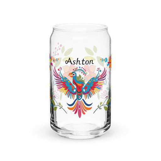 Ashton Exclusive Name Art Piece Can-Shaped Glass Home Office Work Mexican Spanish Pride Gift Cup One-Of-A-Kind Calligraphy Glass | A1 Mexicada 16 oz