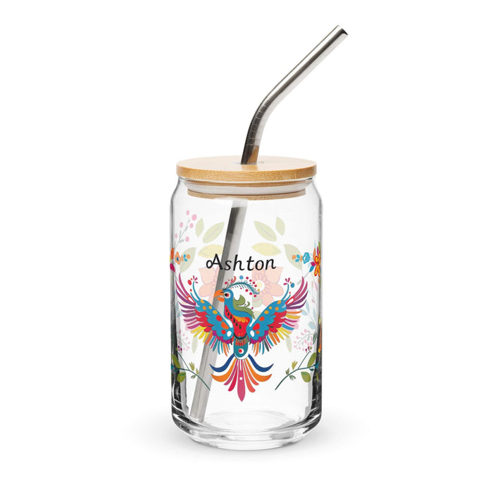 Ashton Exclusive Name Art Piece Can-Shaped Glass Home Office Work Mexican Spanish Pride Gift Cup One-Of-A-Kind Calligraphy Glass | A1 Mexicada 16 oz With Lid & Straw