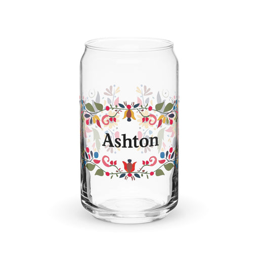 Ashton Exclusive Name Art Piece Can - Shaped Glass Home Office Work Mexican Spanish Pride Gift Cup One - Of - A - Kind Calligraphy Glass | A10 - Mexicada