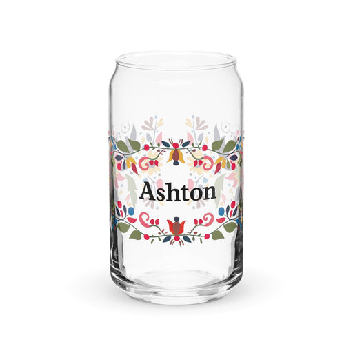 Ashton Exclusive Name Art Piece Can-Shaped Glass Home Office Work Mexican Spanish Pride Gift Cup One-Of-A-Kind Calligraphy Glass | A10 Mexicada 16 oz