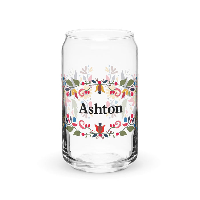 Ashton Exclusive Name Art Piece Can-Shaped Glass Home Office Work Mexican Spanish Pride Gift Cup One-Of-A-Kind Calligraphy Glass | A10 Mexicada 16 oz