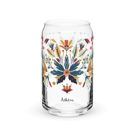 Ashton Exclusive Name Art Piece Can - Shaped Glass Home Office Work Mexican Spanish Pride Gift Cup One - Of - A - Kind Calligraphy Glass | A11 - Mexicada