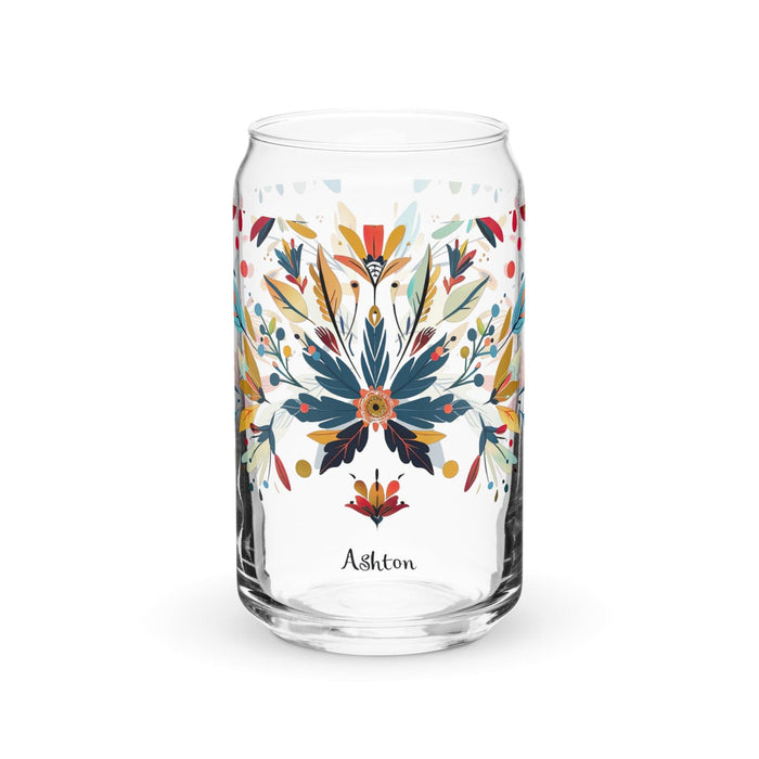 Ashton Exclusive Name Art Piece Can-Shaped Glass Home Office Work Mexican Spanish Pride Gift Cup One-Of-A-Kind Calligraphy Glass | A11 Mexicada 16 oz