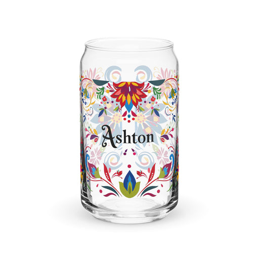 Ashton Exclusive Name Art Piece Can - Shaped Glass Home Office Work Mexican Spanish Pride Gift Cup One - Of - A - Kind Calligraphy Glass | A13 - Mexicada