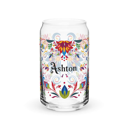 Ashton Exclusive Name Art Piece Can-Shaped Glass Home Office Work Mexican Spanish Pride Gift Cup One-Of-A-Kind Calligraphy Glass | A13 Mexicada 16 oz