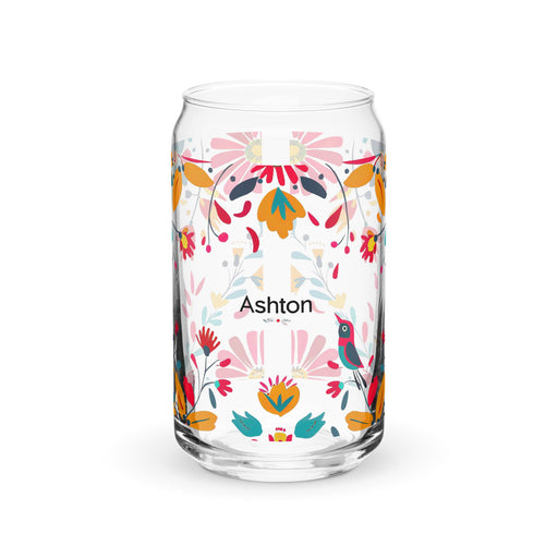 Ashton Exclusive Name Art Piece Can - Shaped Glass Home Office Work Mexican Spanish Pride Gift Cup One - Of - A - Kind Calligraphy Glass | A14 - Mexicada