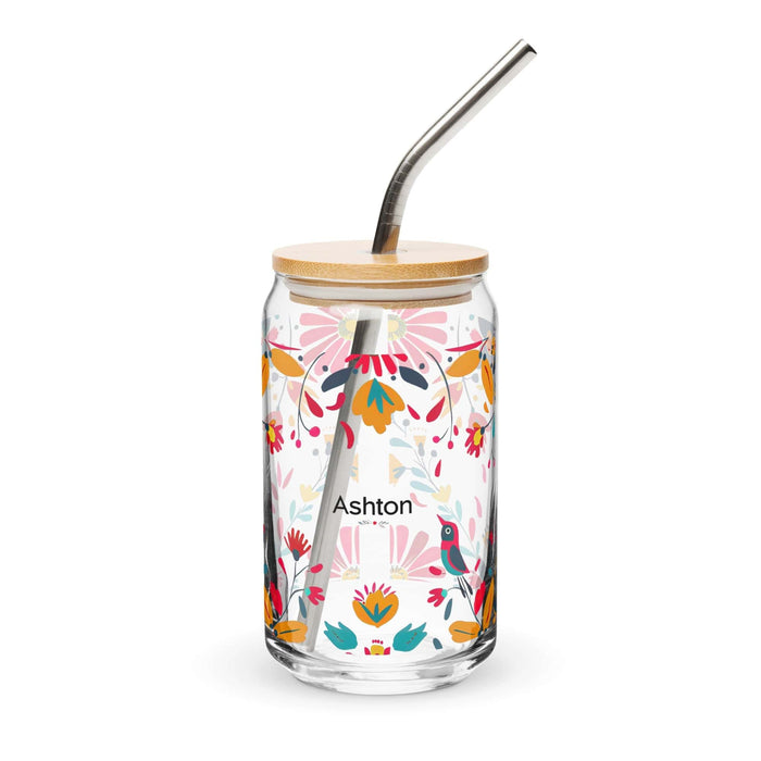 Ashton Exclusive Name Art Piece Can-Shaped Glass Home Office Work Mexican Spanish Pride Gift Cup One-Of-A-Kind Calligraphy Glass | A14 Mexicada 16 oz With Lid & Straw