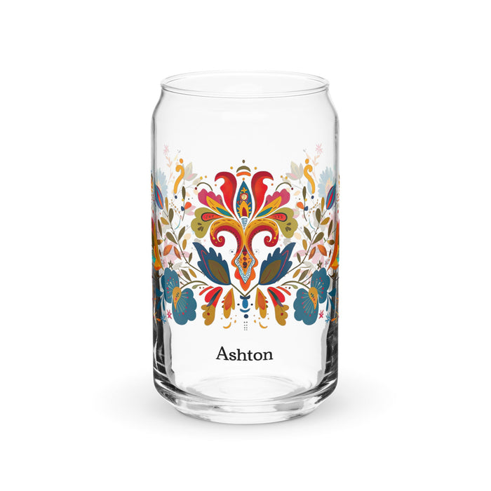 Ashton Exclusive Name Art Piece Can - Shaped Glass Home Office Work Mexican Spanish Pride Gift Cup One - Of - A - Kind Calligraphy Glass | A16 - Mexicada