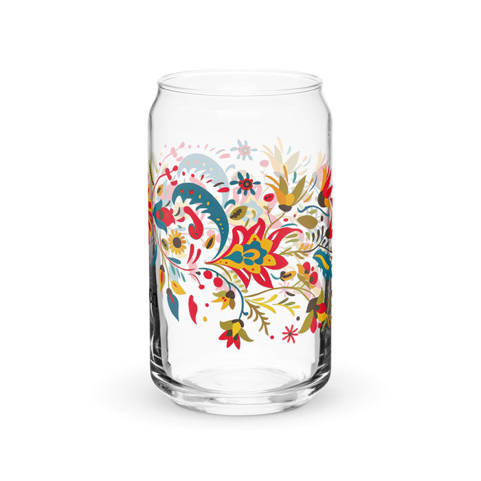 Ashton Exclusive Name Art Piece Can - Shaped Glass Home Office Work Mexican Spanish Pride Gift Cup One - Of - A - Kind Calligraphy Glass | A19 - Mexicada