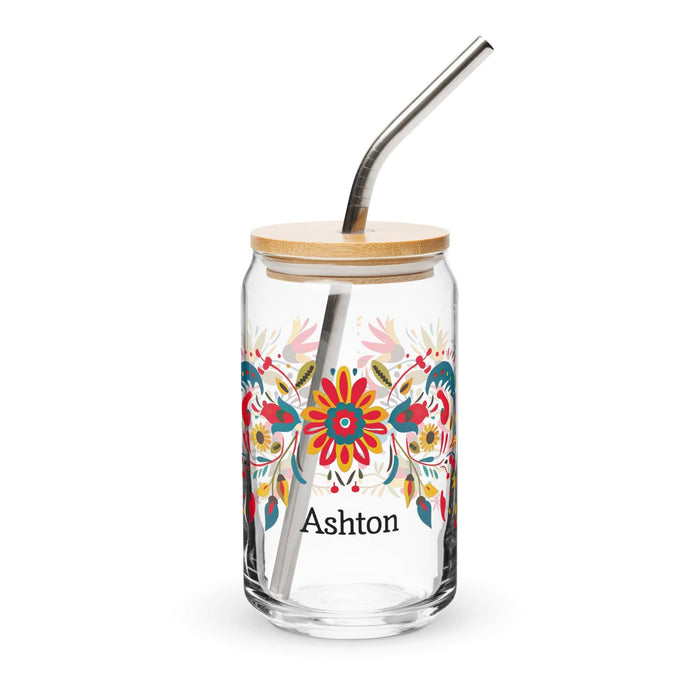 Ashton Exclusive Name Art Piece Can-Shaped Glass Home Office Work Mexican Spanish Pride Gift Cup One-Of-A-Kind Calligraphy Glass | A19 Mexicada 16 oz With Lid & Straw