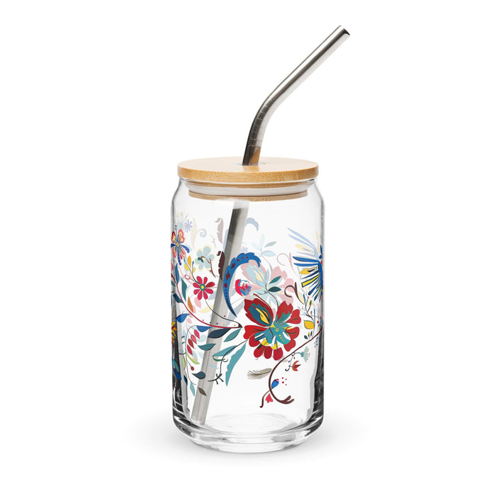 Ashton Exclusive Name Art Piece Can - Shaped Glass Home Office Work Mexican Spanish Pride Gift Cup One - Of - A - Kind Calligraphy Glass | A2 - Mexicada