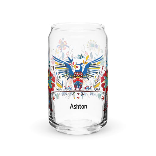 Ashton Exclusive Name Art Piece Can-Shaped Glass Home Office Work Mexican Spanish Pride Gift Cup One-Of-A-Kind Calligraphy Glass | A2 Mexicada 16 oz