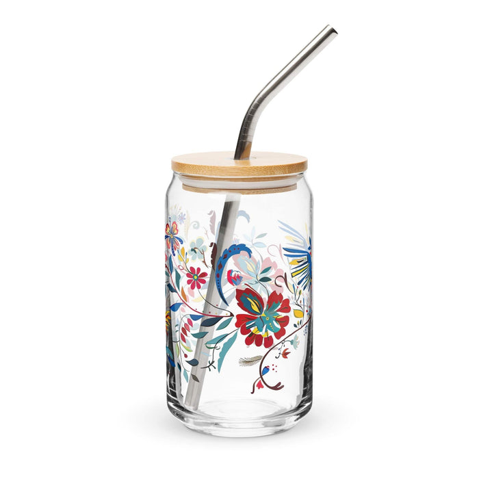 Ashton Exclusive Name Art Piece Can-Shaped Glass Home Office Work Mexican Spanish Pride Gift Cup One-Of-A-Kind Calligraphy Glass | A2 Mexicada