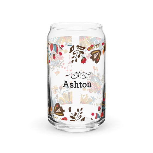 Ashton Exclusive Name Art Piece Can - Shaped Glass Home Office Work Mexican Spanish Pride Gift Cup One - Of - A - Kind Calligraphy Glass | A20 - Mexicada