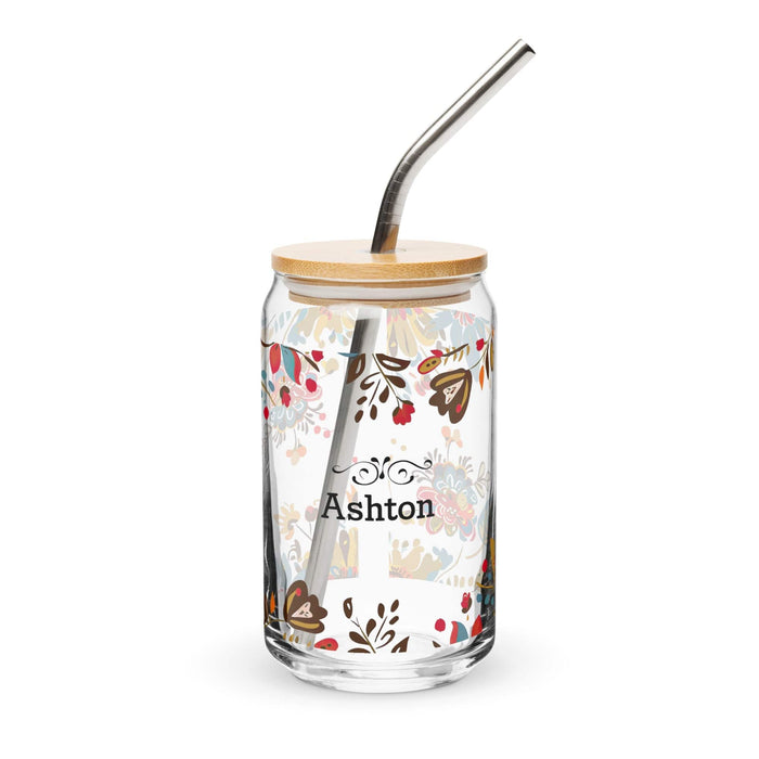 Ashton Exclusive Name Art Piece Can-Shaped Glass Home Office Work Mexican Spanish Pride Gift Cup One-Of-A-Kind Calligraphy Glass | A20 Mexicada 16 oz With Lid & Straw