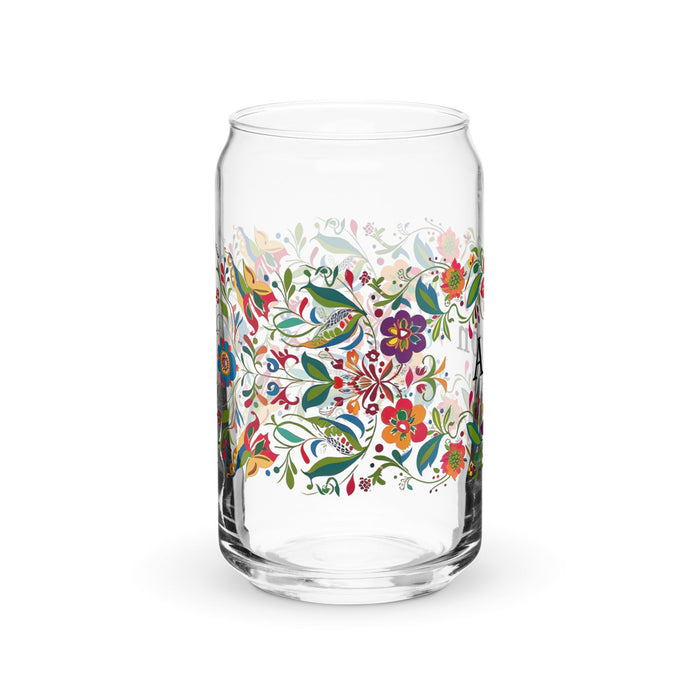 Ashton Exclusive Name Art Piece Can - Shaped Glass Home Office Work Mexican Spanish Pride Gift Cup One - Of - A - Kind Calligraphy Glass | A21 - Mexicada