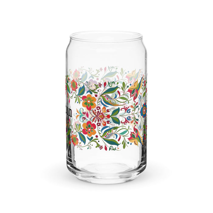 Ashton Exclusive Name Art Piece Can - Shaped Glass Home Office Work Mexican Spanish Pride Gift Cup One - Of - A - Kind Calligraphy Glass | A21 - Mexicada