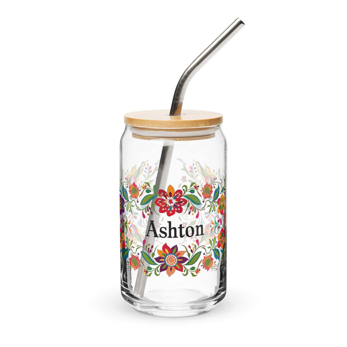 Ashton Exclusive Name Art Piece Can-Shaped Glass Home Office Work Mexican Spanish Pride Gift Cup One-Of-A-Kind Calligraphy Glass | A21 Mexicada 16 oz With Lid & Straw