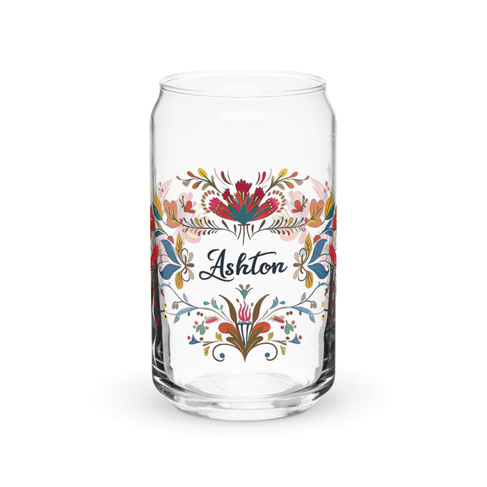 Ashton Exclusive Name Art Piece Can-Shaped Glass Home Office Work Mexican Spanish Pride Gift Cup One-Of-A-Kind Calligraphy Glass | A22 Mexicada 16 oz