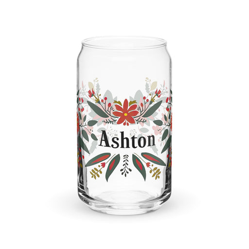 Ashton Exclusive Name Art Piece Can - Shaped Glass Home Office Work Mexican Spanish Pride Gift Cup One - Of - A - Kind Calligraphy Glass | A23 - Mexicada