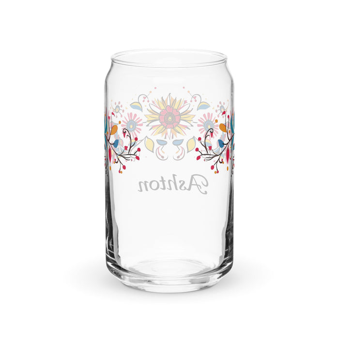 Ashton Exclusive Name Art Piece Can - Shaped Glass Home Office Work Mexican Spanish Pride Gift Cup One - Of - A - Kind Calligraphy Glass | A24 - Mexicada