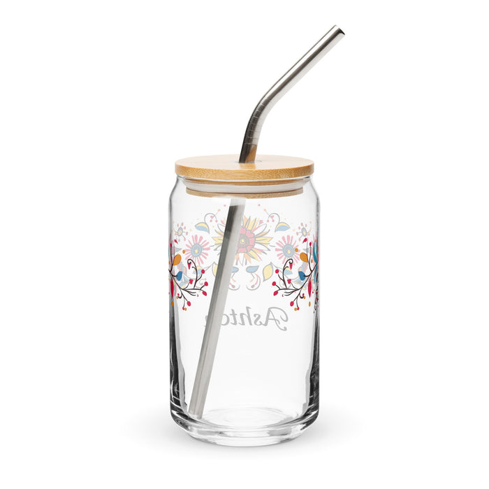 Ashton Exclusive Name Art Piece Can - Shaped Glass Home Office Work Mexican Spanish Pride Gift Cup One - Of - A - Kind Calligraphy Glass | A24 - Mexicada