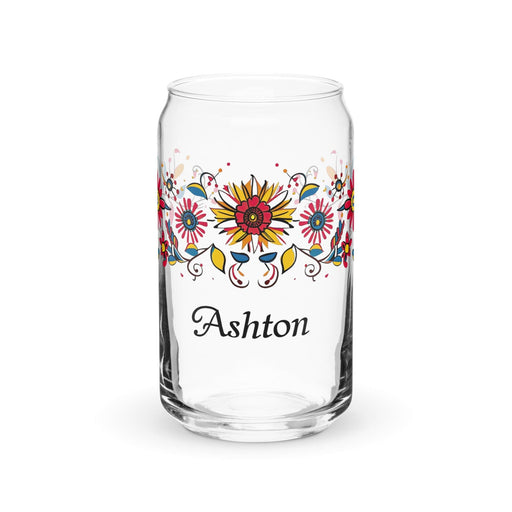 Ashton Exclusive Name Art Piece Can-Shaped Glass Home Office Work Mexican Spanish Pride Gift Cup One-Of-A-Kind Calligraphy Glass | A24 Mexicada 16 oz