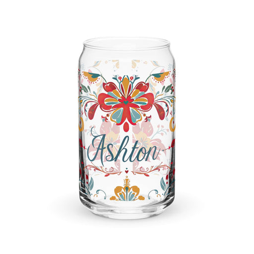 Ashton Exclusive Name Art Piece Can-Shaped Glass Home Office Work Mexican Spanish Pride Gift Cup One-Of-A-Kind Calligraphy Glass | A25 Mexicada 16 oz