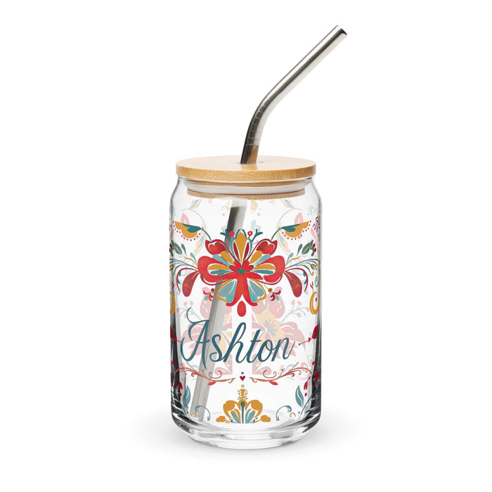 Ashton Exclusive Name Art Piece Can-Shaped Glass Home Office Work Mexican Spanish Pride Gift Cup One-Of-A-Kind Calligraphy Glass | A25 Mexicada 16 oz With Lid & Straw