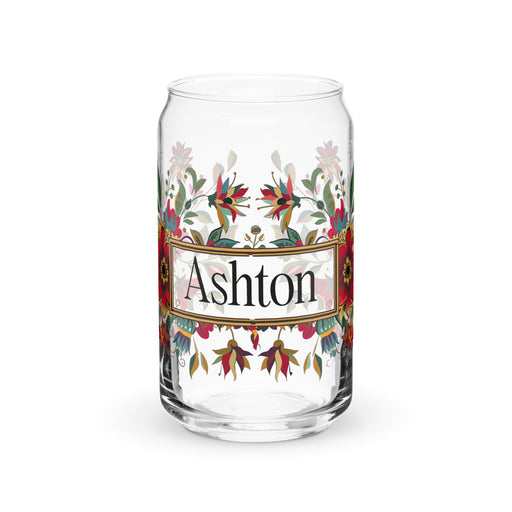 Ashton Exclusive Name Art Piece Can - Shaped Glass Home Office Work Mexican Spanish Pride Gift Cup One - Of - A - Kind Calligraphy Glass | A26 - Mexicada