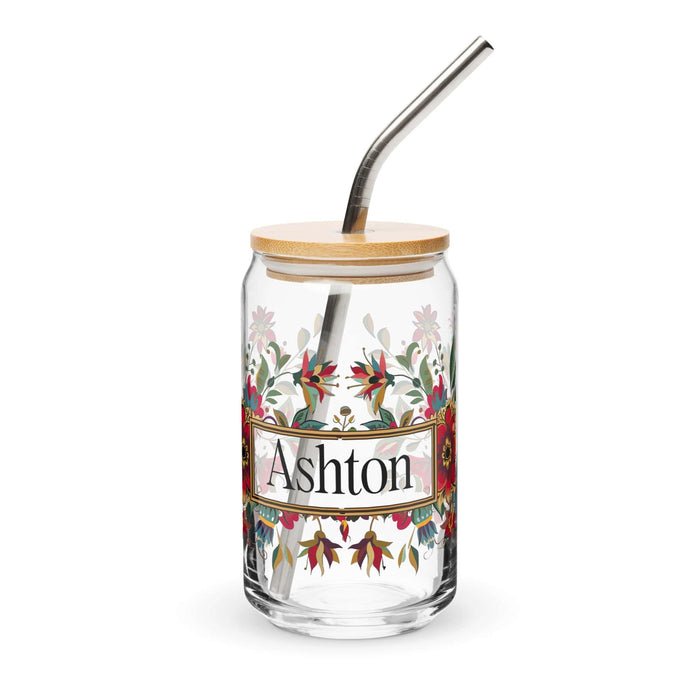 Ashton Exclusive Name Art Piece Can-Shaped Glass Home Office Work Mexican Spanish Pride Gift Cup One-Of-A-Kind Calligraphy Glass | A26 Mexicada 16 oz With Lid & Straw