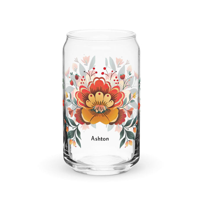 Ashton Exclusive Name Art Piece Can-Shaped Glass Home Office Work Mexican Spanish Pride Gift Cup One-Of-A-Kind Calligraphy Glass | A28 Mexicada 16 oz