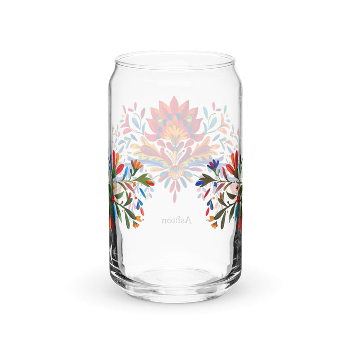 Ashton Exclusive Name Art Piece Can - Shaped Glass Home Office Work Mexican Spanish Pride Gift Cup One - Of - A - Kind Calligraphy Glass | A3 - Mexicada