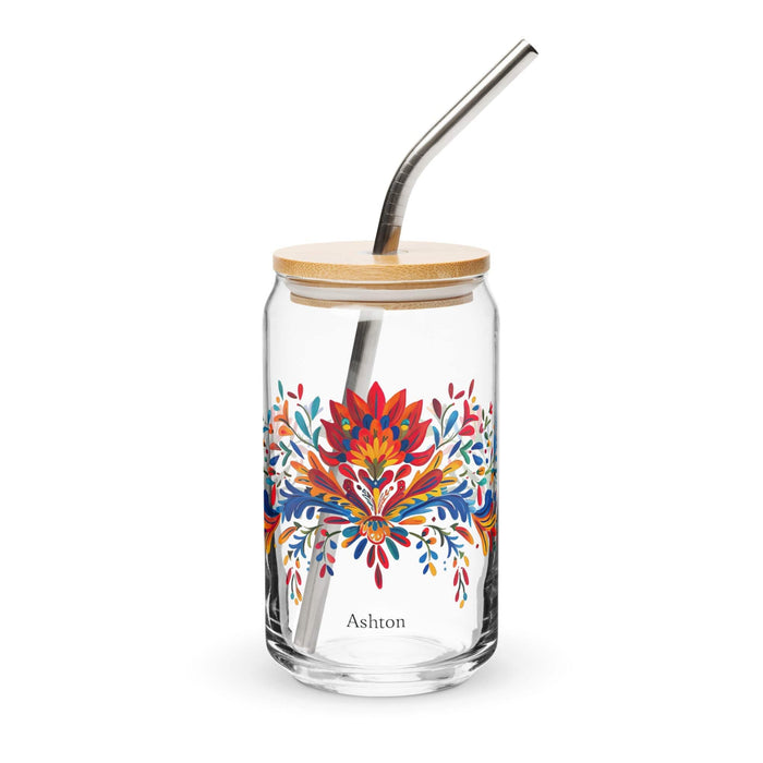 Ashton Exclusive Name Art Piece Can-Shaped Glass Home Office Work Mexican Spanish Pride Gift Cup One-Of-A-Kind Calligraphy Glass | A3 Mexicada 16 oz With Lid & Straw