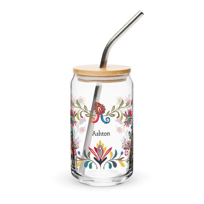 Ashton Exclusive Name Art Piece Can-Shaped Glass Home Office Work Mexican Spanish Pride Gift Cup One-Of-A-Kind Calligraphy Glass | A30 Mexicada 16 oz With Lid & Straw