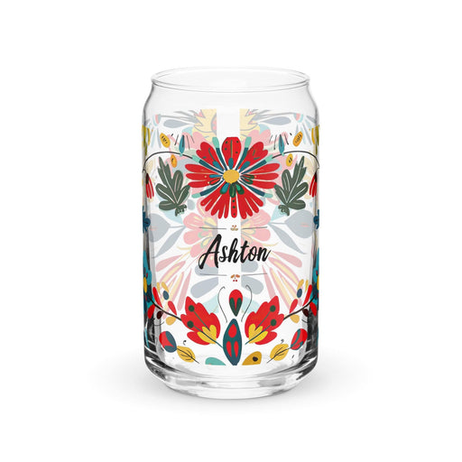 Ashton Exclusive Name Art Piece Can-Shaped Glass Home Office Work Mexican Spanish Pride Gift Cup One-Of-A-Kind Calligraphy Glass | A33 Mexicada 16 oz