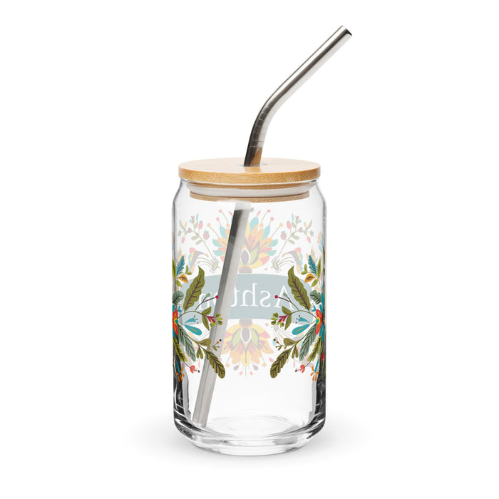 Ashton Exclusive Name Art Piece Can - Shaped Glass Home Office Work Mexican Spanish Pride Gift Cup One - Of - A - Kind Calligraphy Glass | A36 - Mexicada