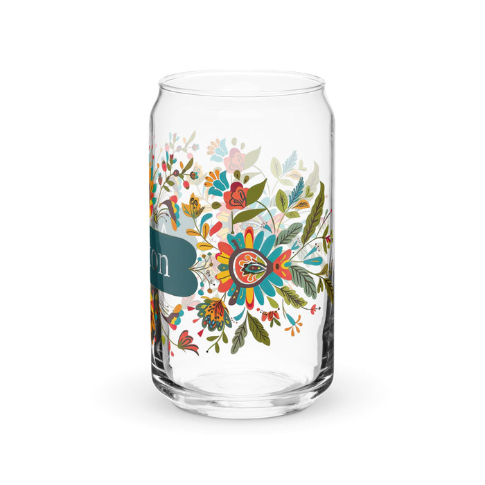 Ashton Exclusive Name Art Piece Can - Shaped Glass Home Office Work Mexican Spanish Pride Gift Cup One - Of - A - Kind Calligraphy Glass | A36 - Mexicada