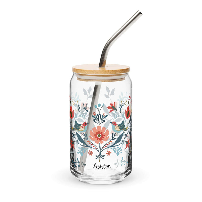 Ashton Exclusive Name Art Piece Can-Shaped Glass Home Office Work Mexican Spanish Pride Gift Cup One-Of-A-Kind Calligraphy Glass | A4 Mexicada 16 oz With Lid & Straw