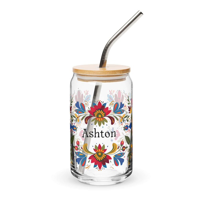 Ashton Exclusive Name Art Piece Can-Shaped Glass Home Office Work Mexican Spanish Pride Gift Cup One-Of-A-Kind Calligraphy Glass | A6 Mexicada 16 oz With Lid & Straw