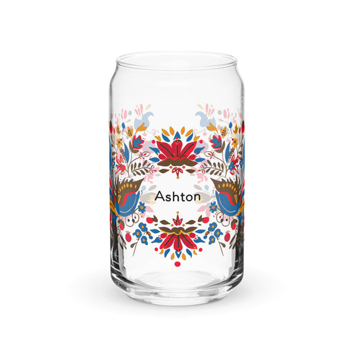 Ashton Exclusive Name Art Piece Can - Shaped Glass Home Office Work Mexican Spanish Pride Gift Cup One - Of - A - Kind Calligraphy Glass | A7 - Mexicada