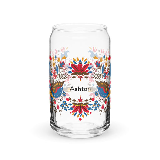 Ashton Exclusive Name Art Piece Can-Shaped Glass Home Office Work Mexican Spanish Pride Gift Cup One-Of-A-Kind Calligraphy Glass | A7 Mexicada 16 oz