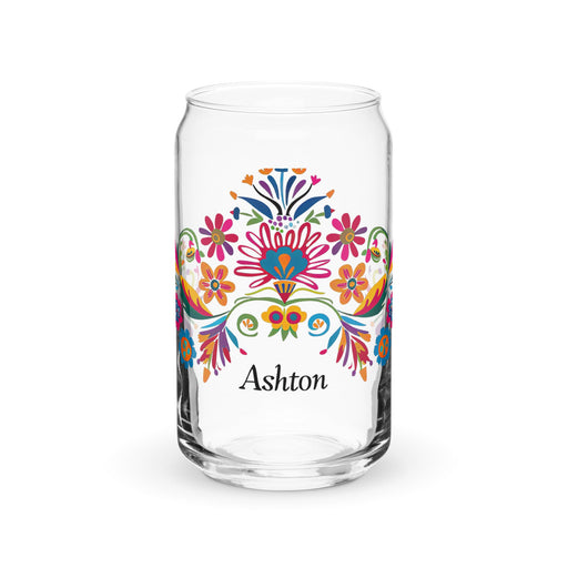 Ashton Exclusive Name Art Piece Can - Shaped Glass Home Office Work Mexican Spanish Pride Gift Cup One - Of - A - Kind Calligraphy Glass | A8 - Mexicada